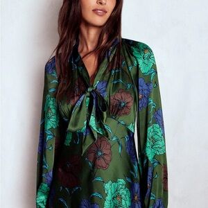 Boden Green Floral Midi Dress